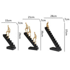 Modern Staircase Climbing Human Sculpture for Home Decor
