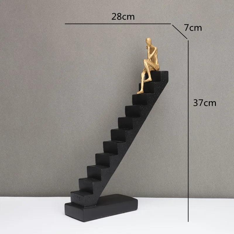 Golden Climber Sculpture - Abstract Modern Artwork, texture detail - House Of Avana