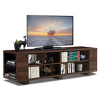 Modern TV Stand in Walnut Wood Finish - Holds up to 60-inch TV