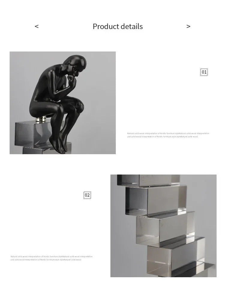 Crystal Figure - Transparent Ladder Desk Sculpture, close-up view - House Of Avana
