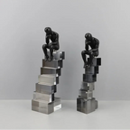 Crystal Figure - Transparent Ladder Desk Sculpture, side view - House Of Avana