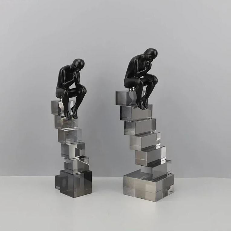 Crystal Figure - Transparent Ladder Desk Sculpture, detail shot - House Of Avana