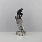 Crystal Figure - Transparent Ladder Desk Sculpture, lifestyle image - House Of Avana
