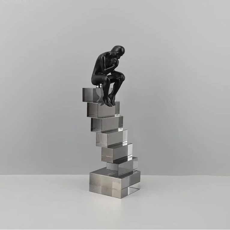 Crystal Figure - Transparent Ladder Desk Sculpture, lifestyle image - House Of Avana
