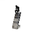 Crystal Figure - Transparent Ladder Desk Sculpture, top view - House Of Avana