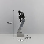 Crystal Figure - Transparent Ladder Desk Sculpture, alternate view - House Of Avana