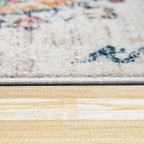 Modern Vintage Rug Oriental Look Abstract Beige Yellow Blue RugYourHome
