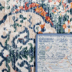 Modern Vintage Rug Oriental Look Abstract Blue Beige Red RugYourHome