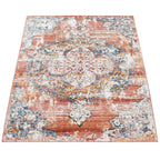 Modern Vintage Rug Oriental Look Abstract Red Blue White RugYourHome