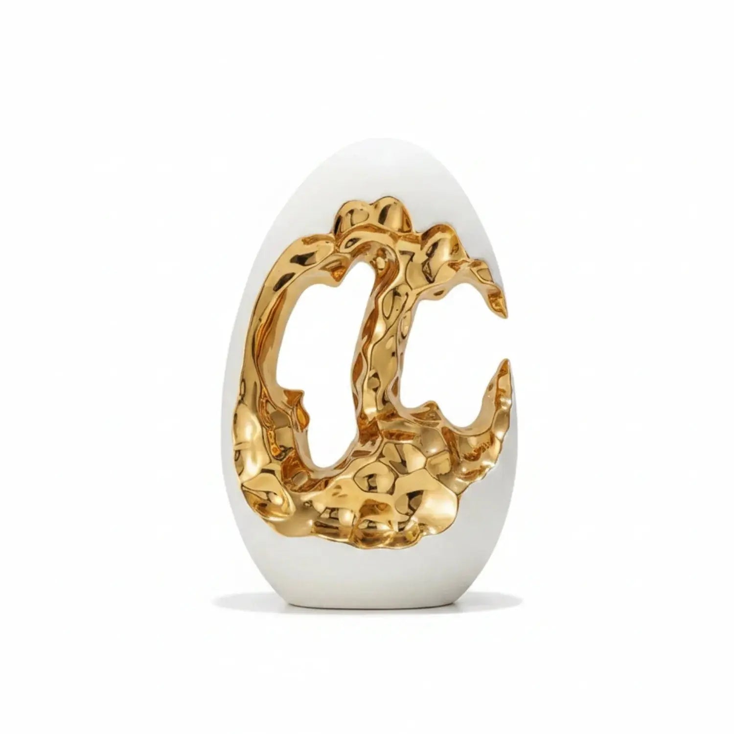 Modern White Figurine with Gold Accents for Your Stylish Home