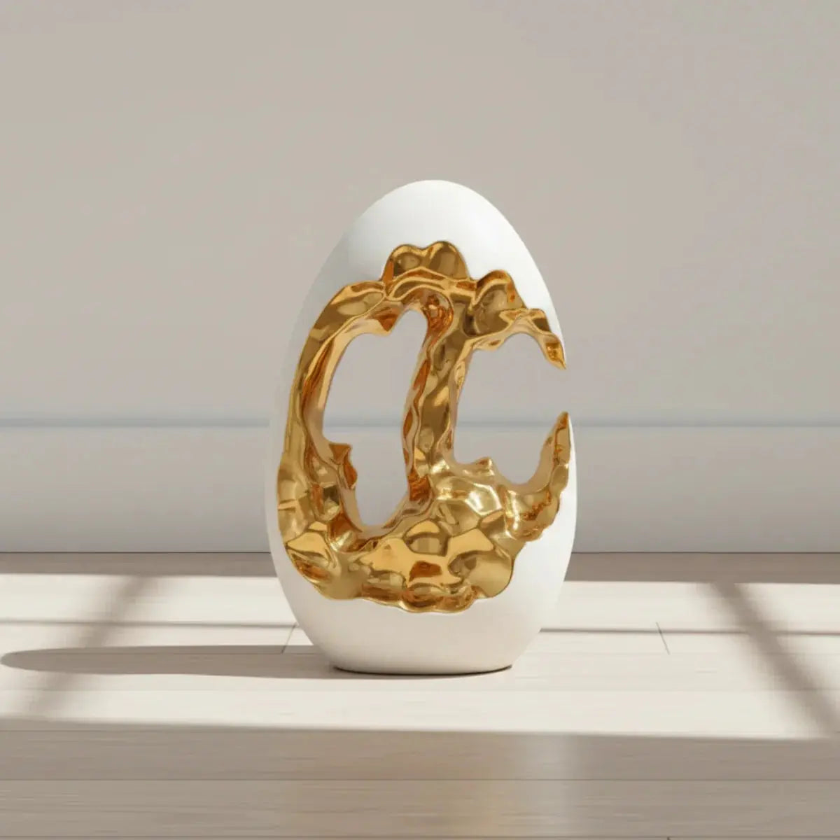 Modern White Figurine with Gold Accents for Your Stylish Home