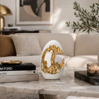 Modern White Figurine with Gold Accents for Your Stylish Home
