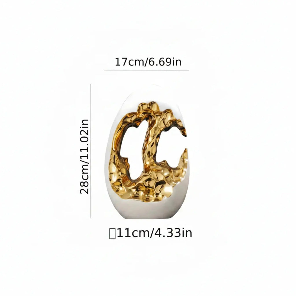 Modern White Figurine with Gold Accents for Your Stylish Home