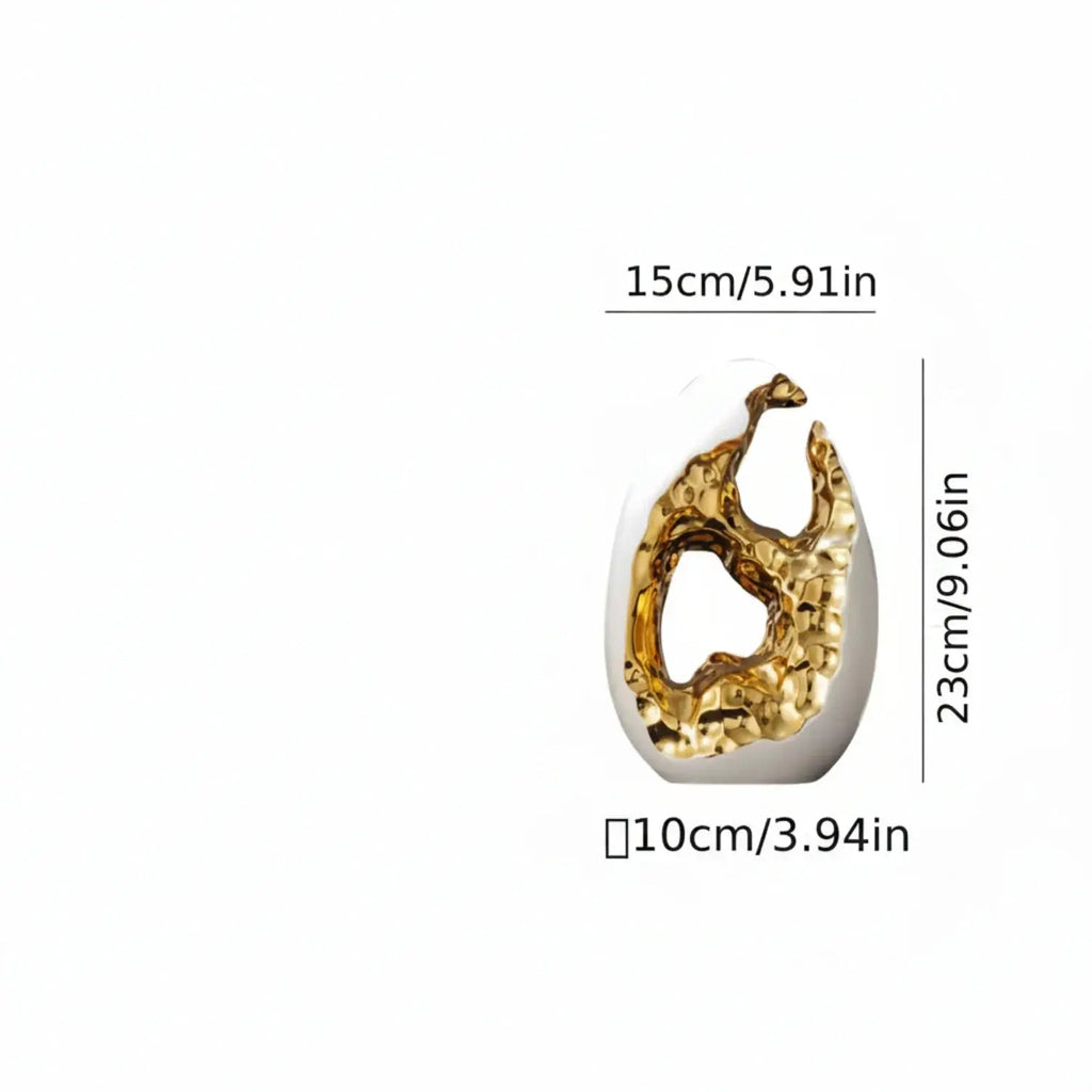 Modern White Figurine with Gold Accents for Your Stylish Home