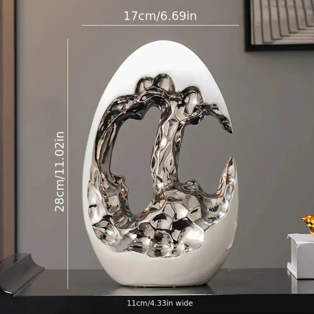 Modern Ceramic Figurine - White Sculpture, detail shot - House Of Avana