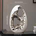 Modern Ceramic Figurine - White Sculpture, angled view - House Of Avana