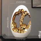 Modern Ceramic Figurine - White Sculpture, angled view - House Of Avana
