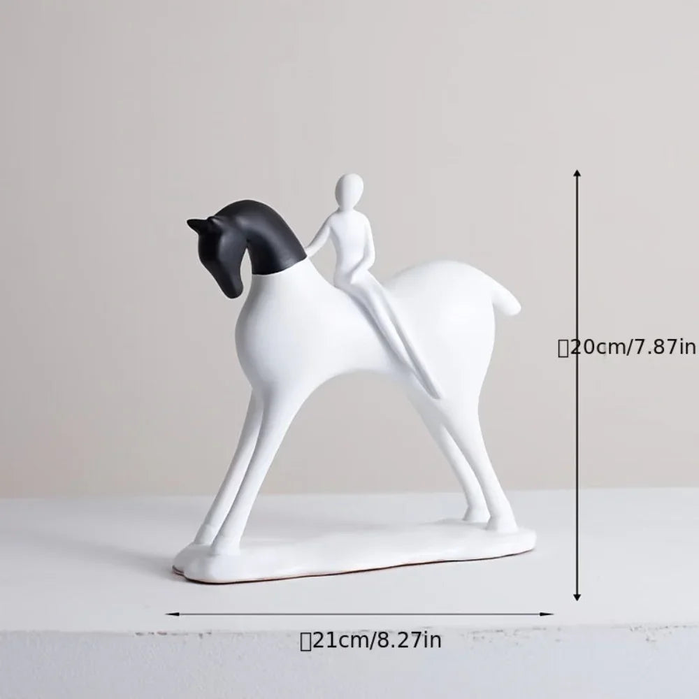 Modern Artistic Horse and Rider Statue - House Of Avana