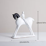 Modern Artistic Horse and Rider Statue House Of Avana