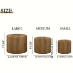 Kinder King Nested Coffee Table Three Piece Set, Circular Wooden Coffee Table, Modern Circular Table for Living Room And Bedroom, Emphasizing Side Table And End Table, Space Saving Design, No Need for Assembly House Of Avana