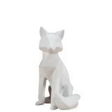 Modern White Geometric Fox Statue