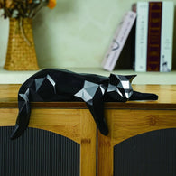 Geometric Lying Cat Figurine Black House Of Avana