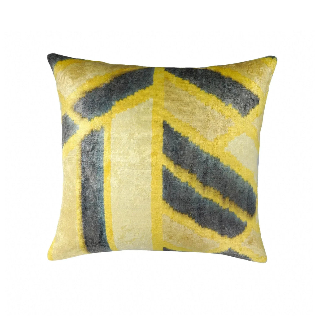 Mohawk Silk Velvet Ikat Throw Pillow Cover X 20, front view - House Of Avana