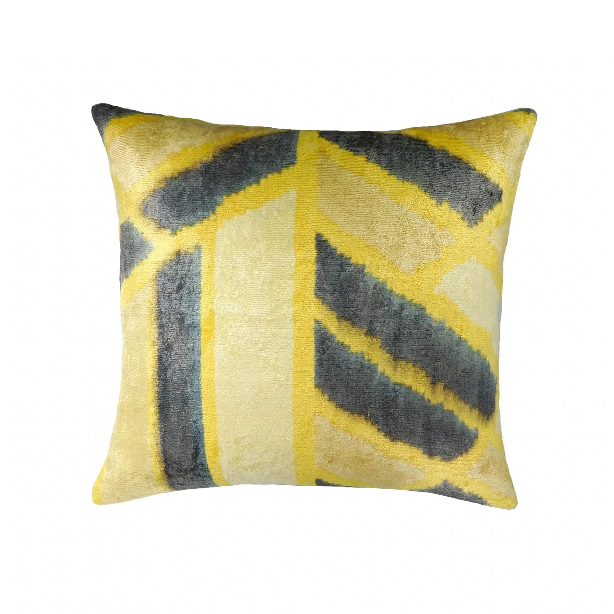 Mohawk Silk Velvet Ikat Throw Pillow Cover X 20, front view - House Of Avana