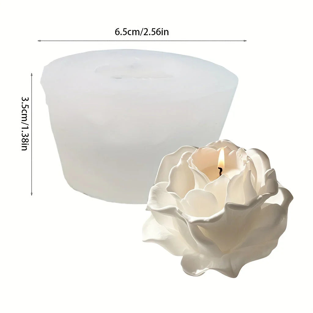 1pc 3D Elegant Rose Silicone Mold - Reusable Flexible DIY Candle, Resin Art, Handmade Soap & Clay Making, Exquisite Petal Design, Home Decor, Valentine'S Day Gift, Floral Shape, for Craft Enthusiasts House Of Avana