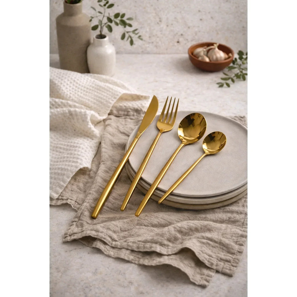 Monaco Gold Flatware Set - 16 Piece