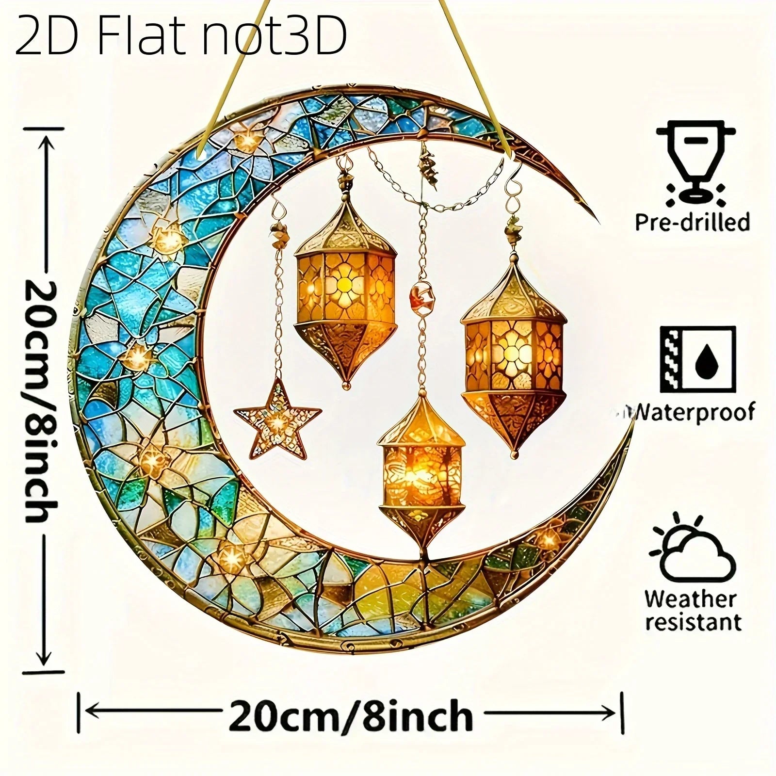 Moonlight Catcher - Colorful Stained Glass 20cm