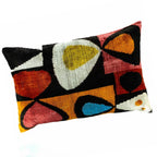 Moonlight Silk Velvet Ikat Throw Pillow Cover, X 24, back view - House Of Avana