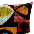 Moonlight Silk Velvet Ikat Throw Pillow Cover, X 24, side view - House Of Avana