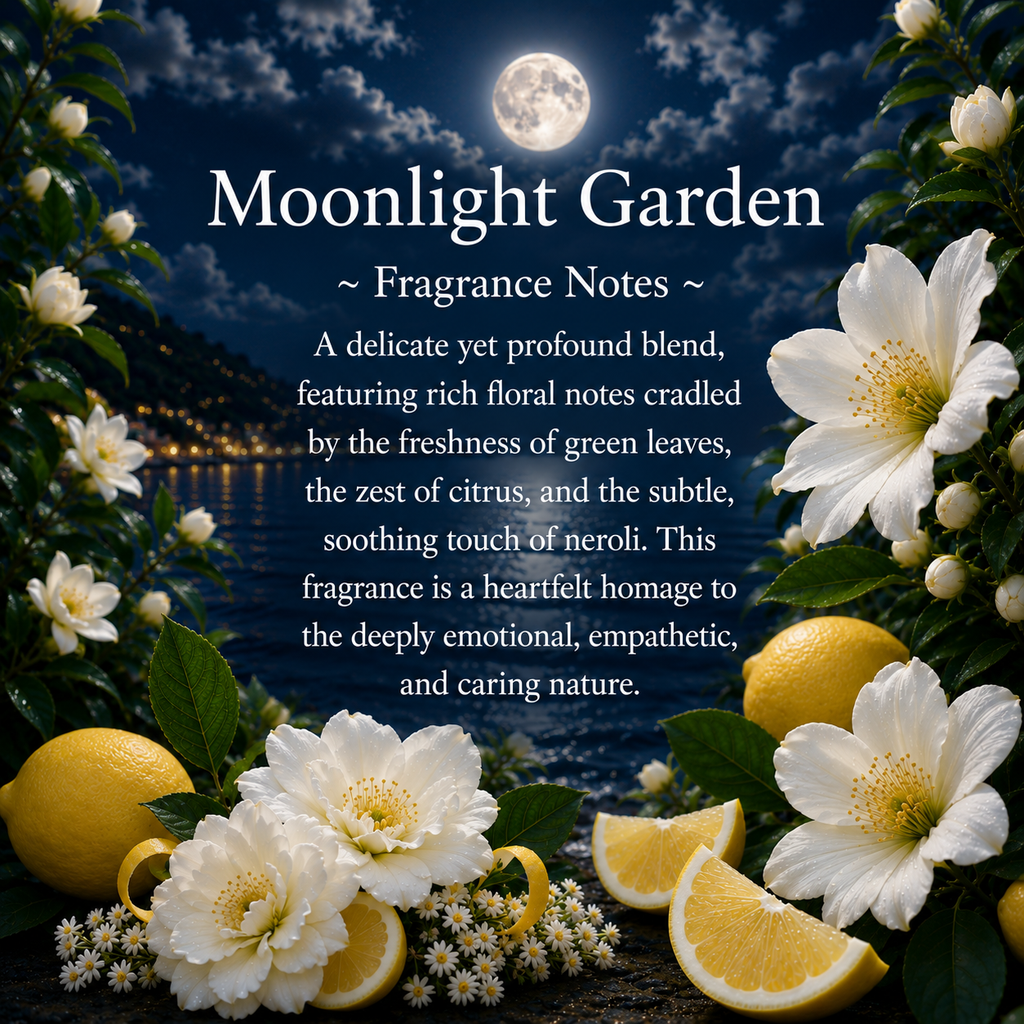 Moonlight Garden, Premium Coconut-Soy Wax Tea Light Crystal Candle, 1oz