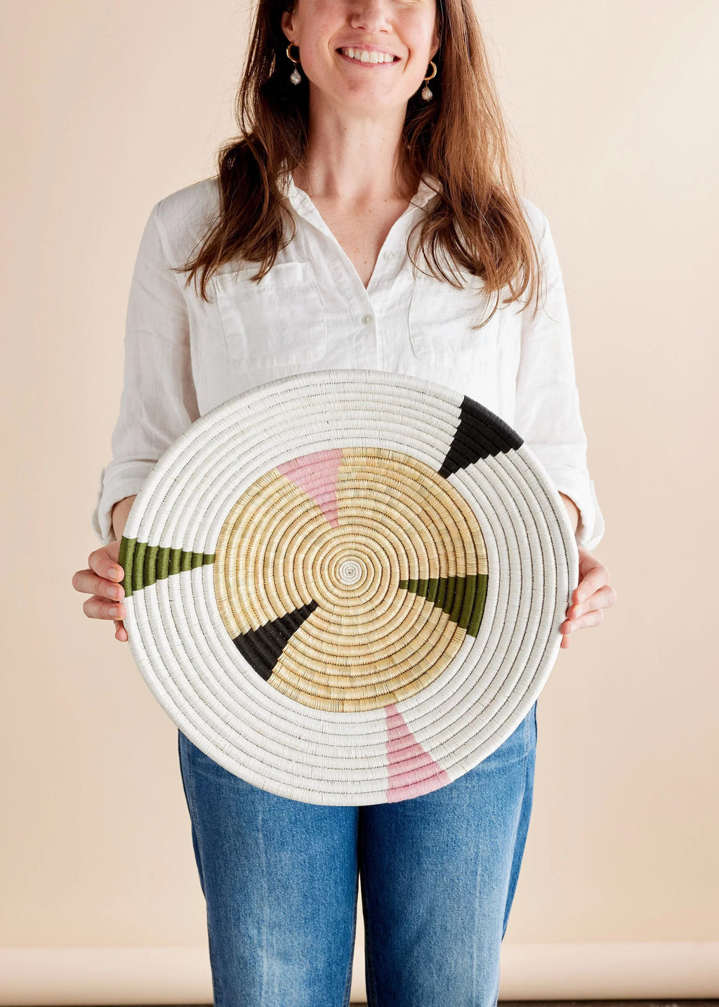 Mosaic Bullseye Wall Basket Kanju Interiors