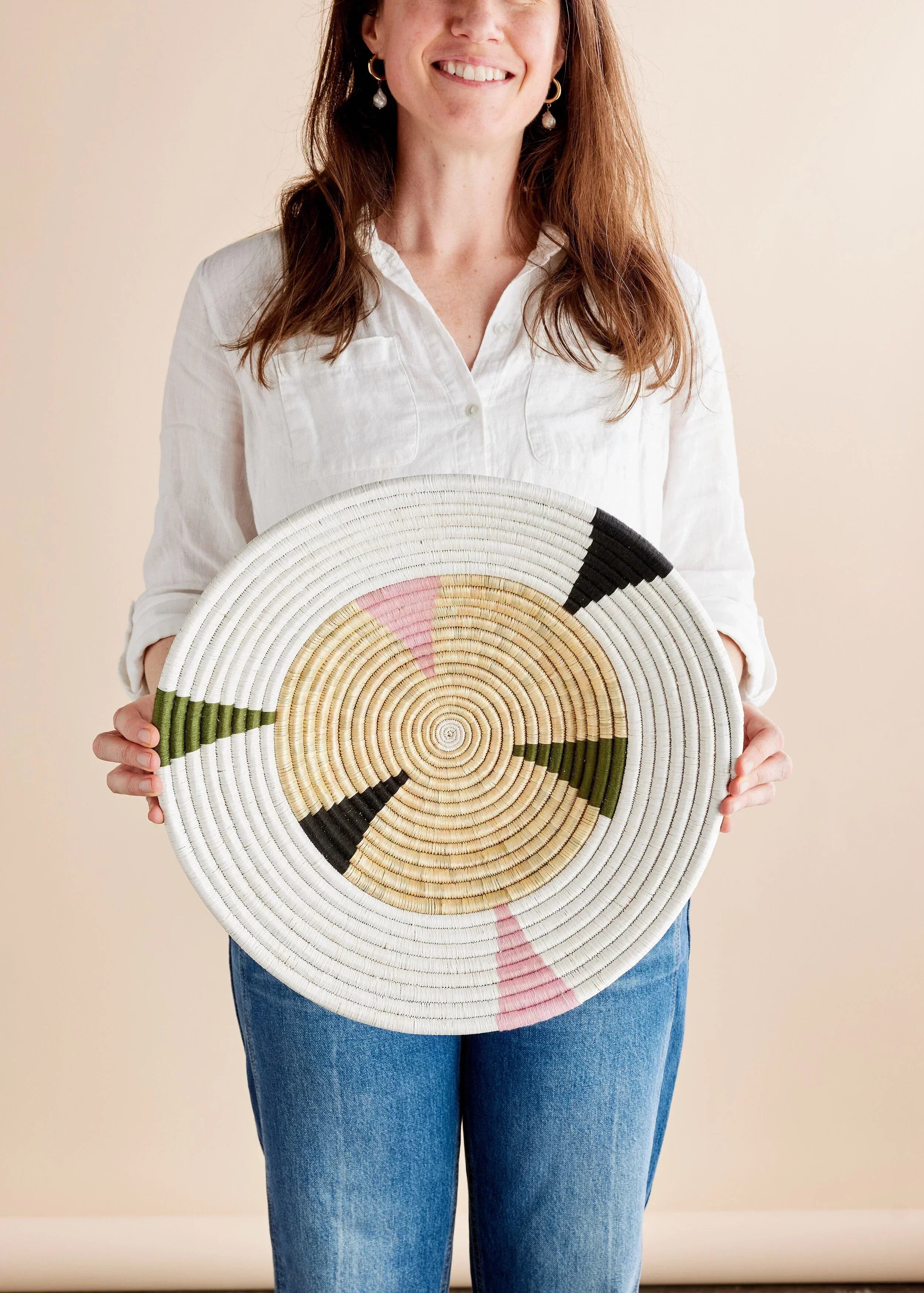 Mosaic Bullseye Wall Basket Kanju Interiors