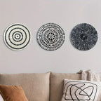 Mother of Pearl Shell Wall Art, 11.8 Inches Mosaic Coastal Plates, Black, back view - House Of Avana [[SKU:HOA-WAL-056]]