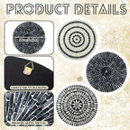 Mother of Pearl Shell Wall Art, 11.8 Inches Mosaic Coastal Plates, Black, side view - House Of Avana