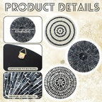 Mother of Pearl Shell Wall Art, 11.8 Inches Mosaic Coastal Plates, Black, side view - House Of Avana [[SKU:HOA-WAL-056]]