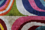 Multicolor Rainbow Silk Velvet Pillow 16x24 Handmade Luxury Cushion Canvello