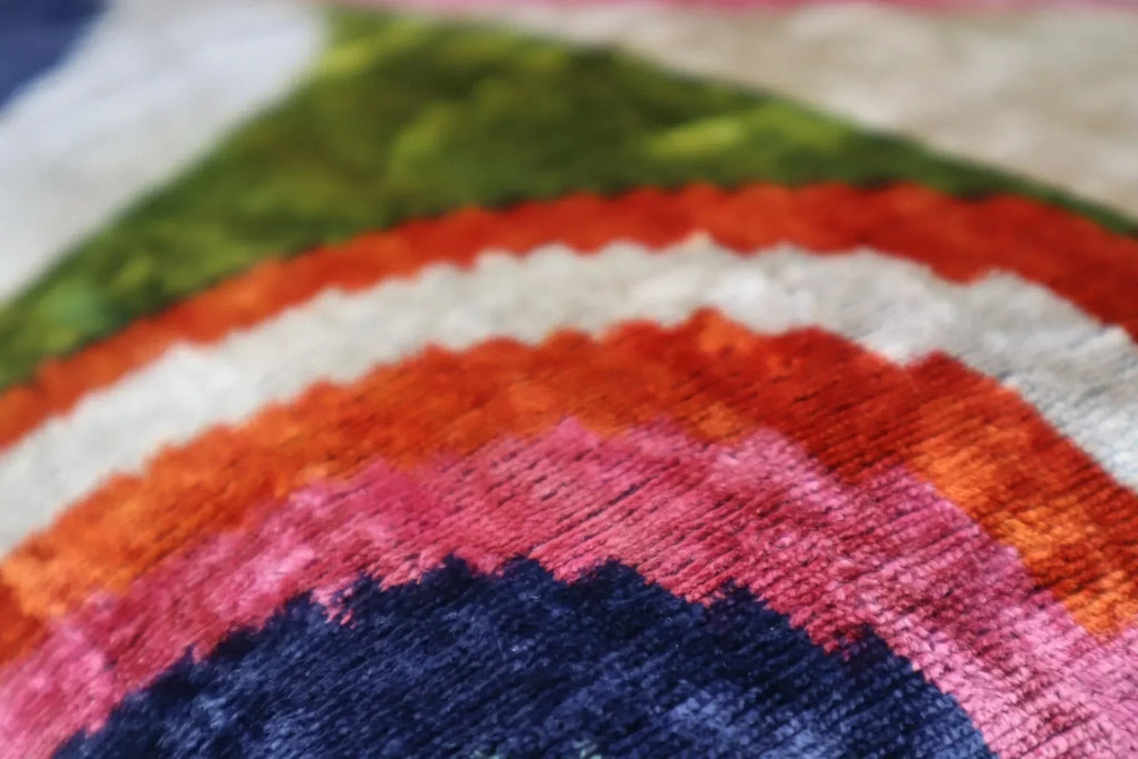 Multicolor Rainbow Silk Velvet Pillow 16x24 Handmade Luxury Cushion Canvello