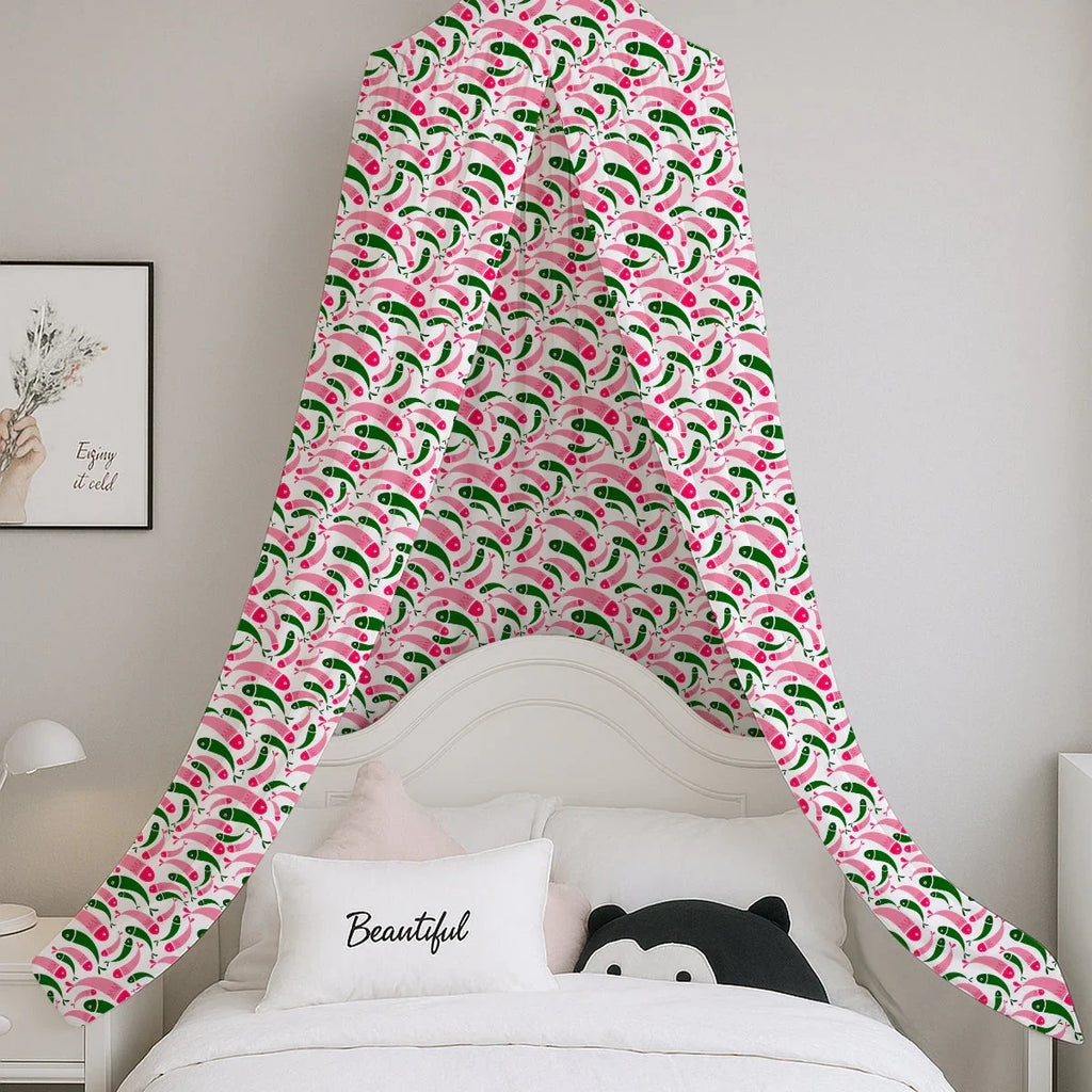 Multicolor Fish Printed Canopy PushpLinen