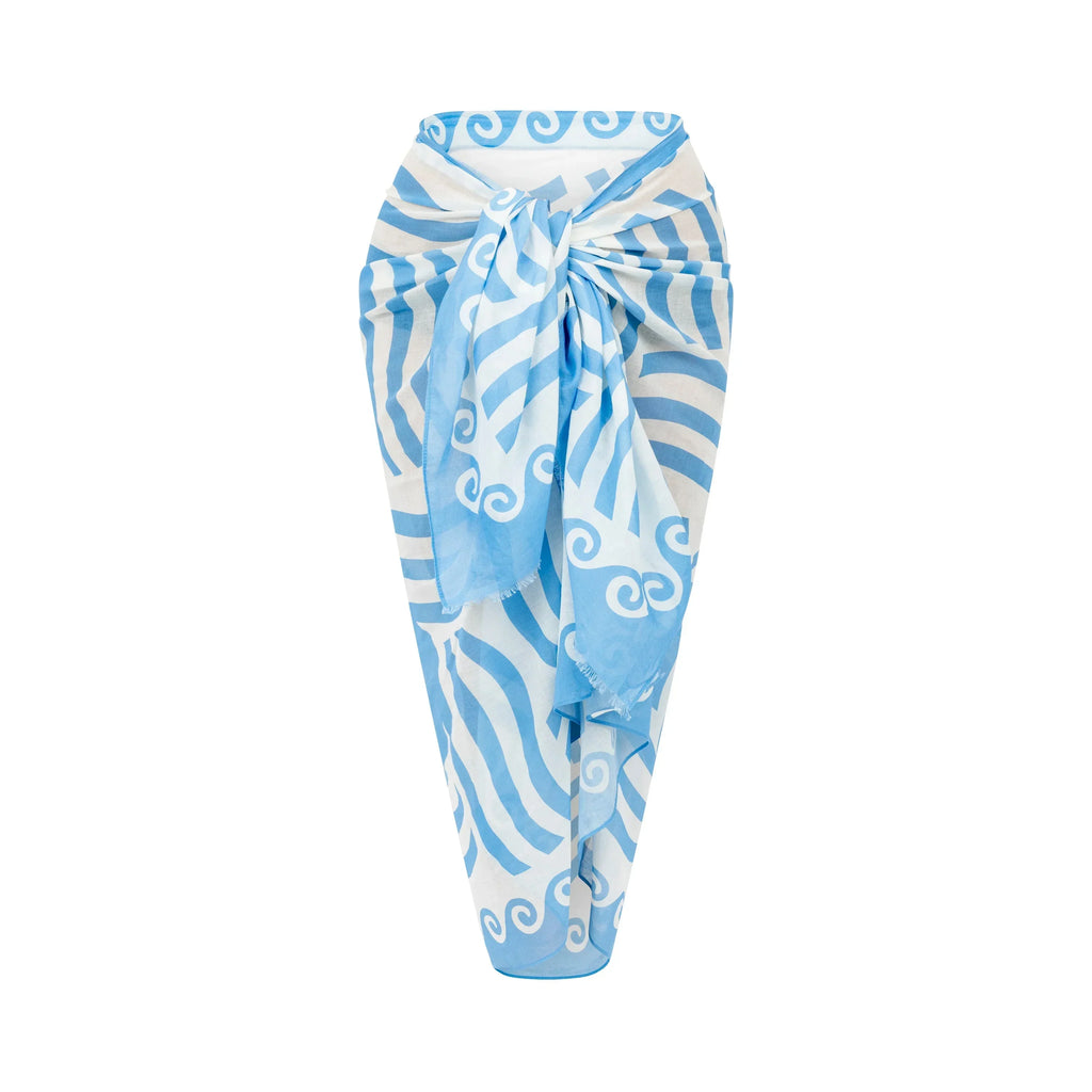 Mykonos Pareo - Aegean Blue Sun Pattern Ruby Mint