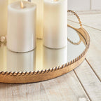 Vintage Gold Mirrored Tray Set with Braided Handles (Set of 2) Vintage Shopper