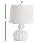 White Carved Wood Table Lamp with Curved Base Vintage Shopper