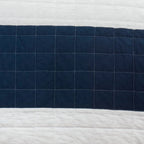 Full/Queen Navy White Stripe 3 Piece Cotton Lightweight Quilt Set