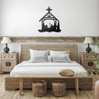 Nativity Silhouette Metal Wall Hanging - 5 Colors & 6 Sizes! FoodFaithHome