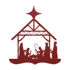 Nativity Silhouette Metal Wall Hanging - 5 Colors & 6 Sizes! FoodFaithHome