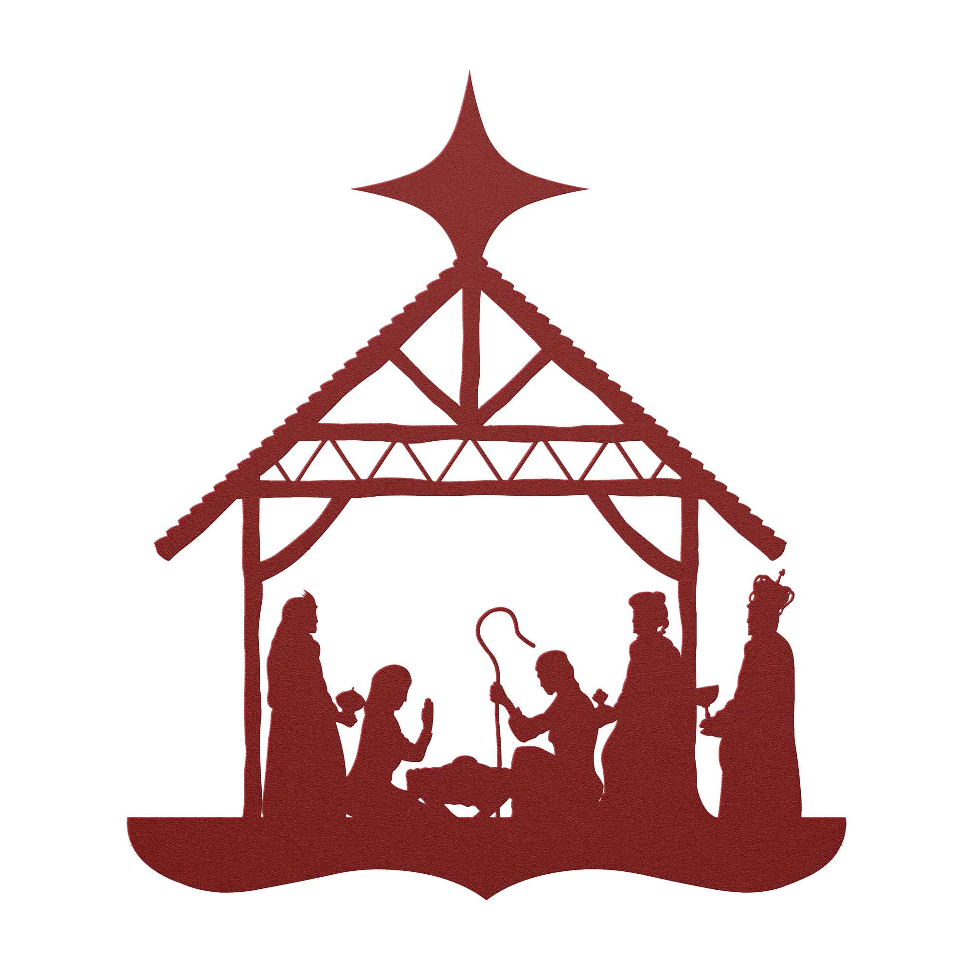 Nativity Silhouette Metal Wall Hanging - 5 Colors & 6 Sizes! FoodFaithHome