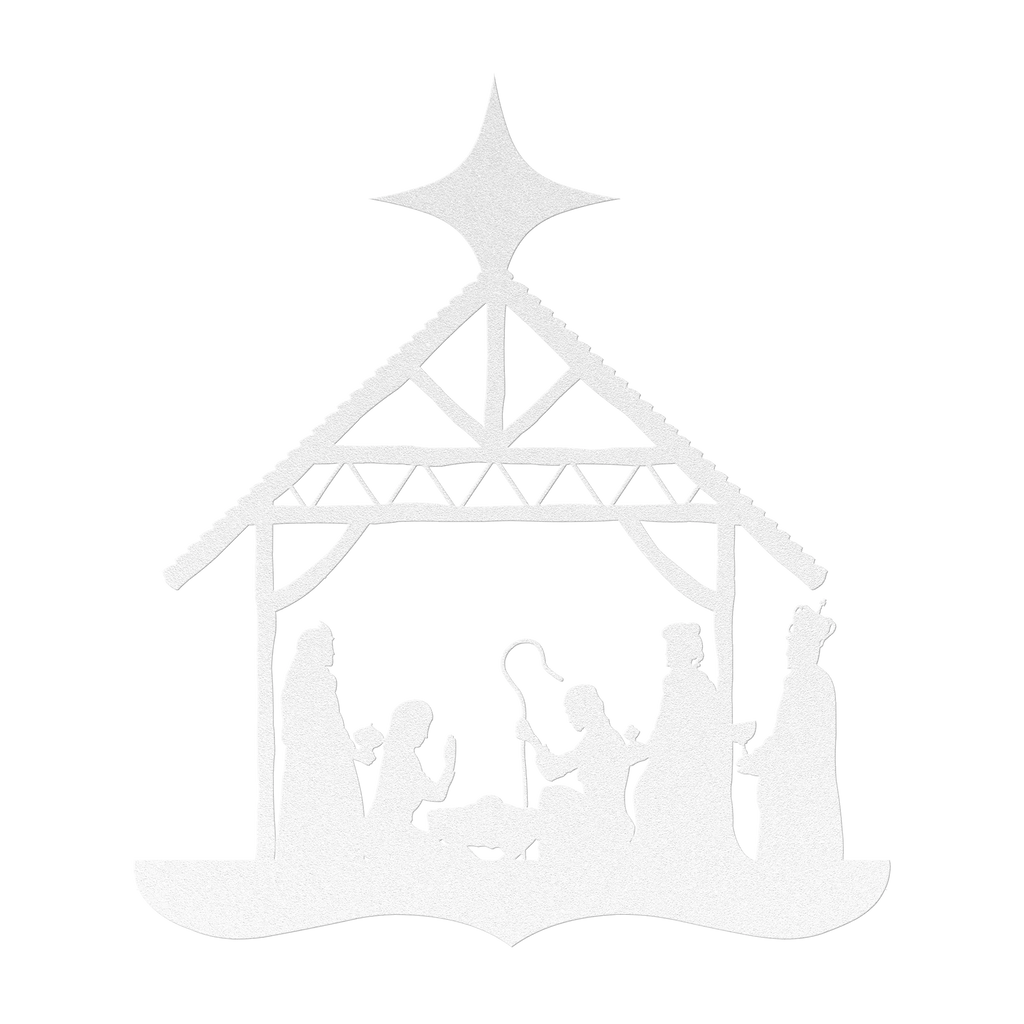Nativity Silhouette Metal Wall Hanging - 5 Colors & 6 Sizes! FoodFaithHome